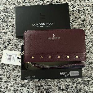 London Fog Plum Wristlet Wallet